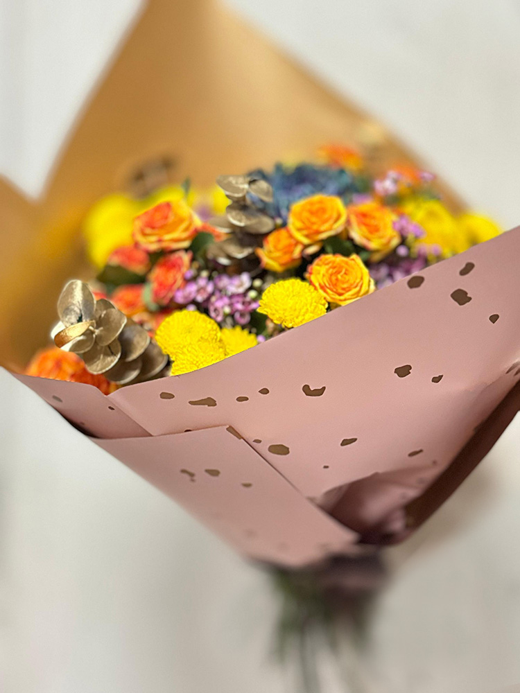 Eclat Doré - Bouquet pour célébrer l’amitié, anniversaire, un bon rétablissement